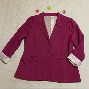 CATO Women's Blazer Size Large Dark Pink/Raspberry